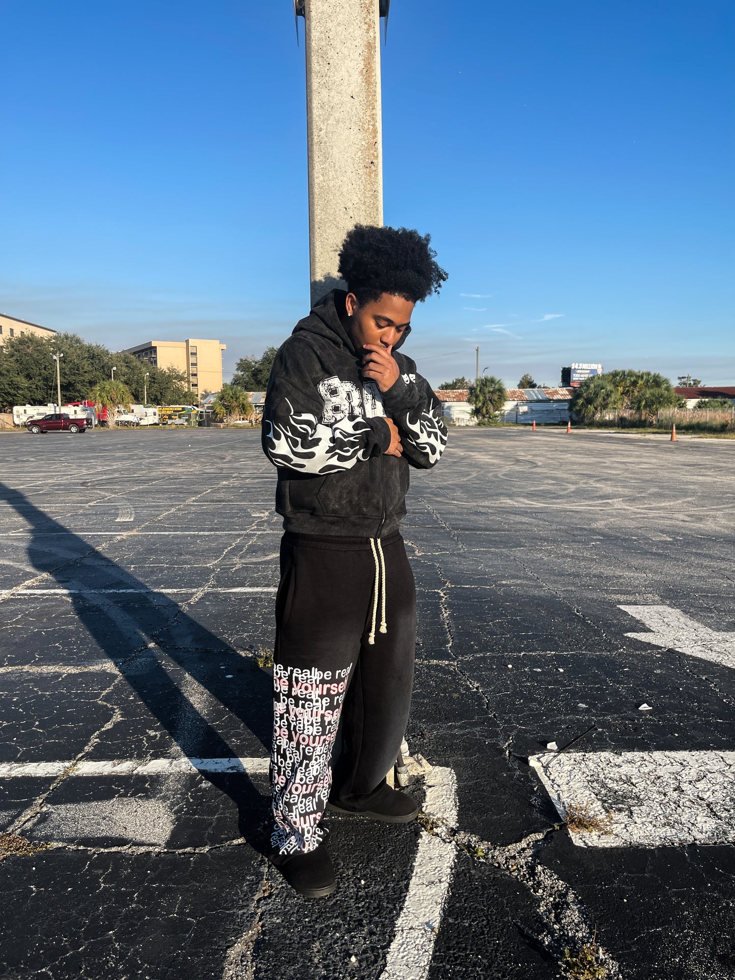 "mask off" zip up hoodie