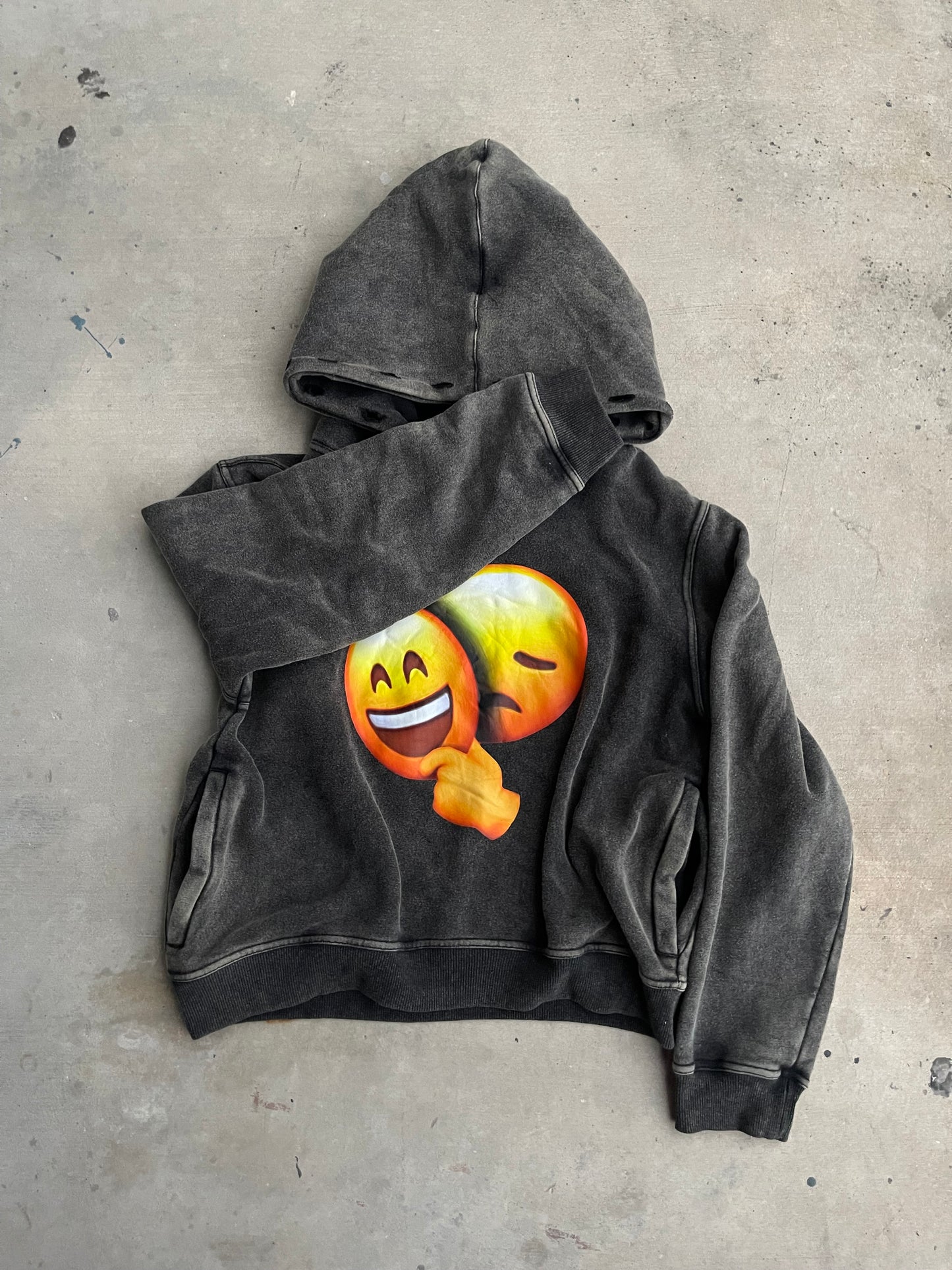 "masked emotions" emoji hoodie