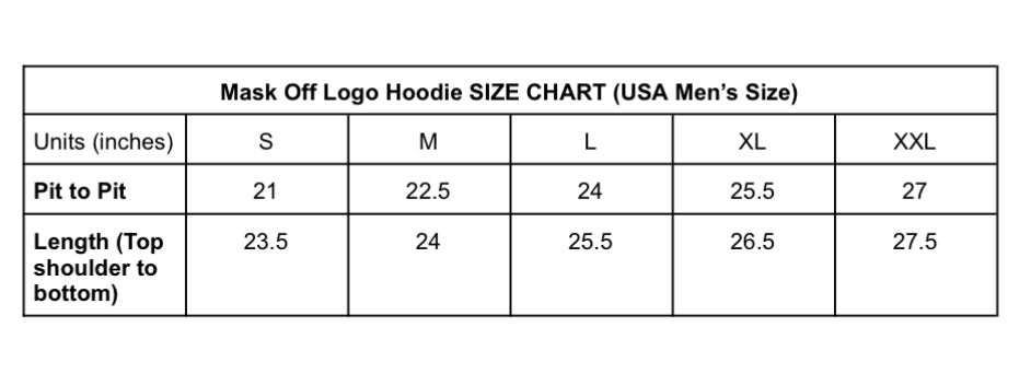 "mask off" zip up hoodie