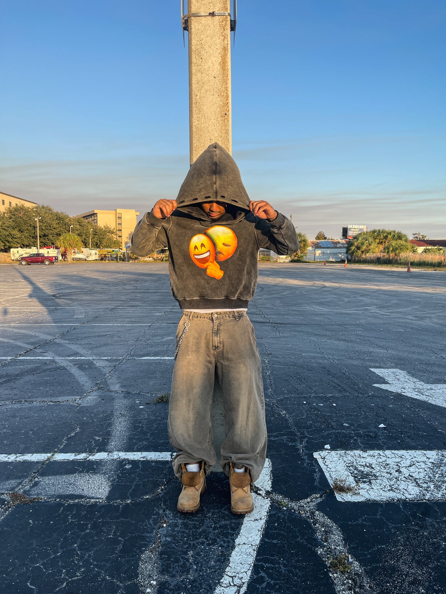 "masked emotions" emoji hoodie