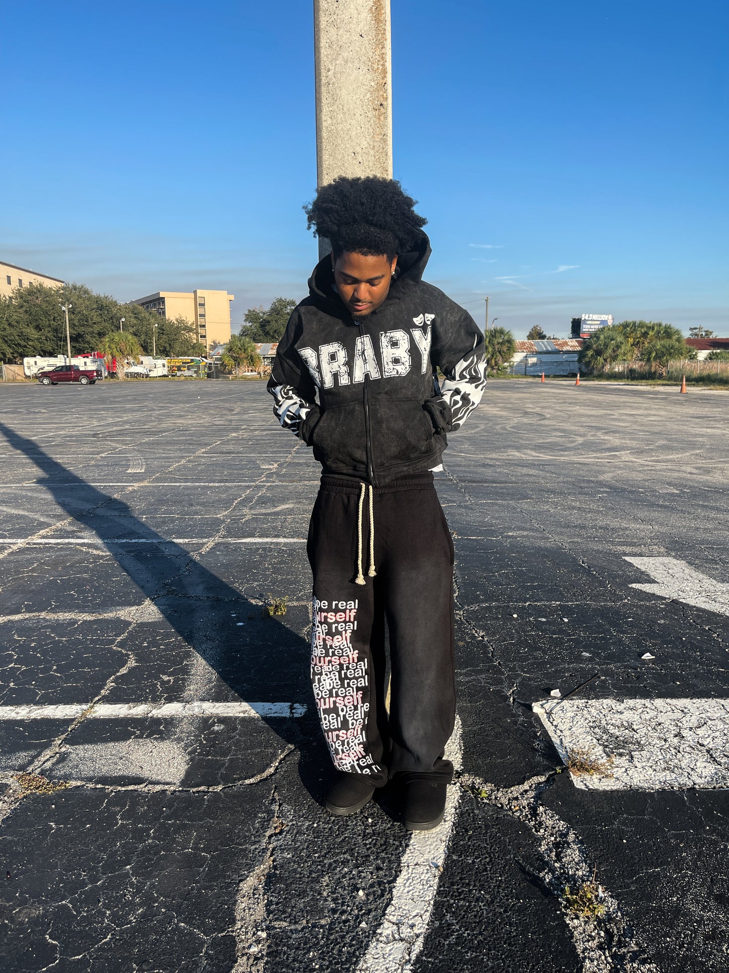 "mask off" zip up hoodie