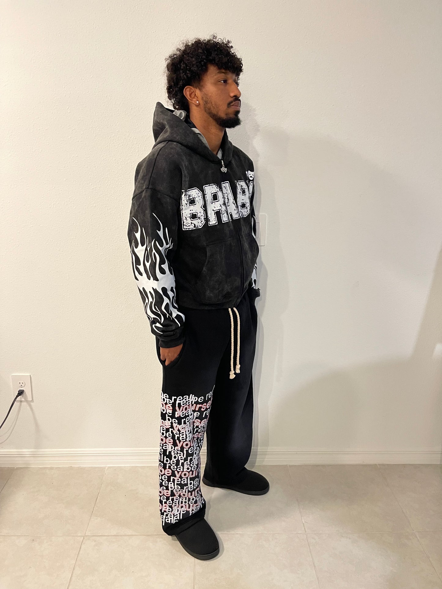 "mask off" zip up hoodie