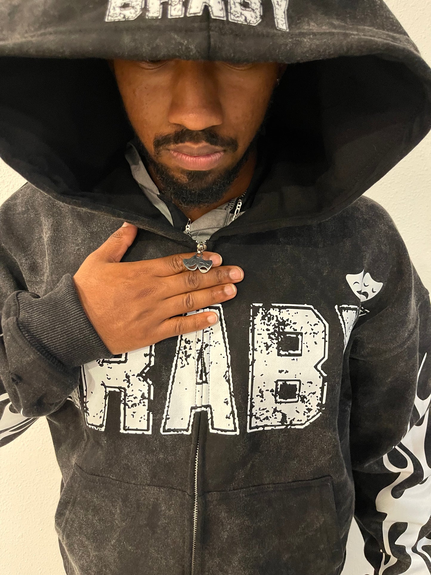 "mask off" zip up hoodie