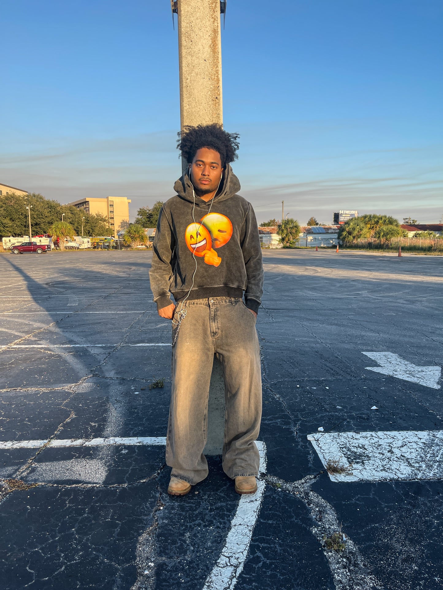 "masked emotions" emoji hoodie